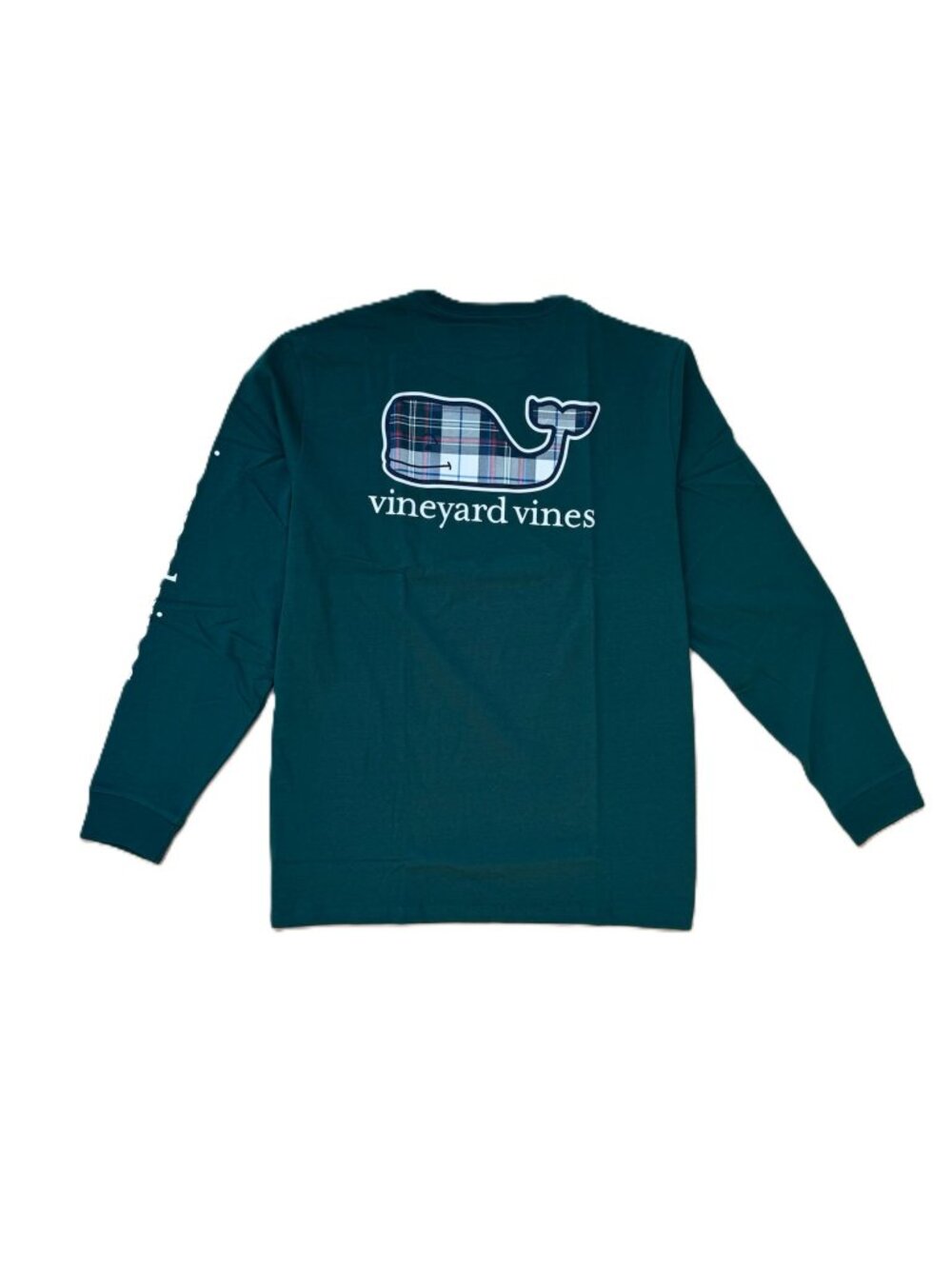 Vineyard Vines XL Green Long Sleeve Pocket Tee Plaid Whale Logo NWT